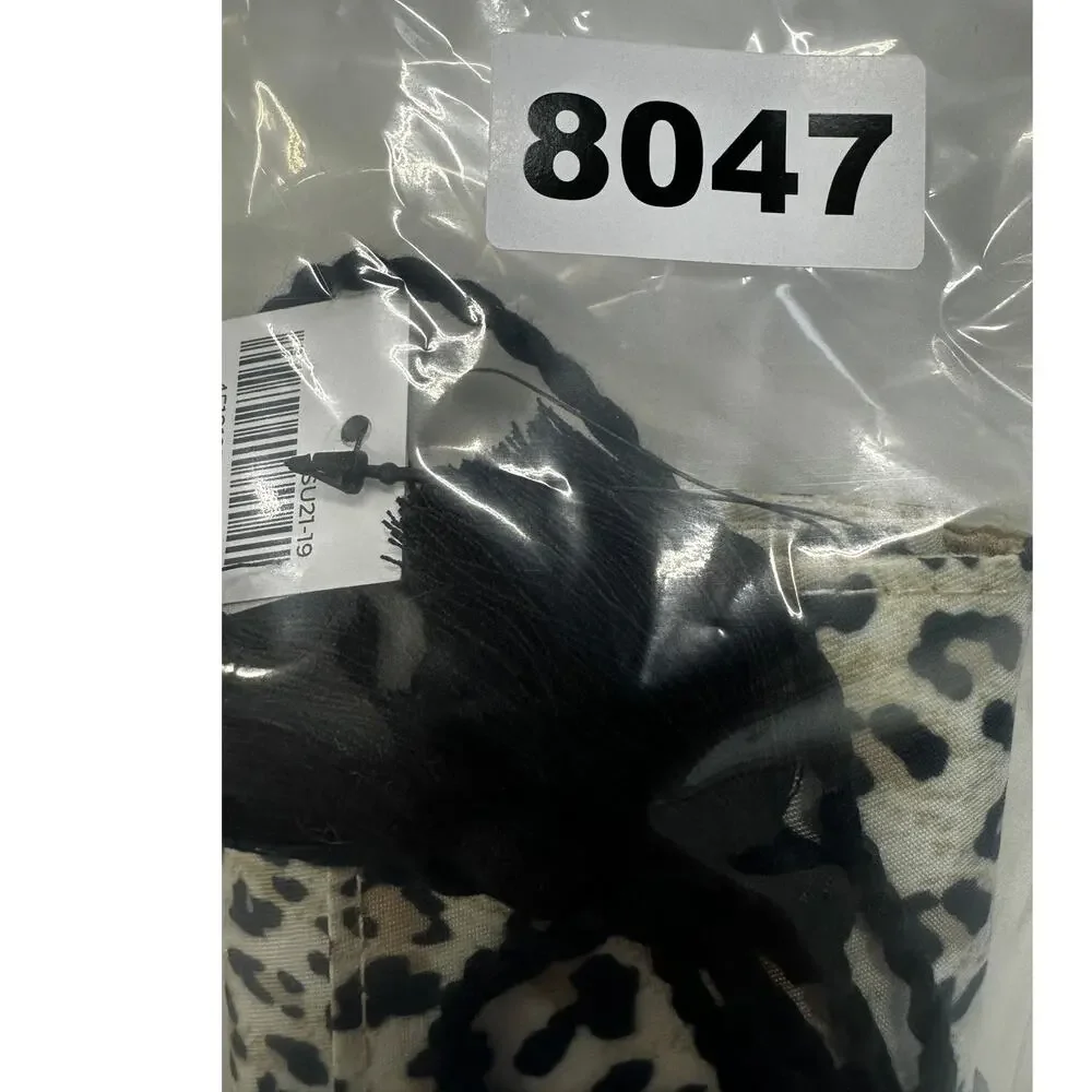 Chicos NWT $49.50 Jewelry Roll Travel Case Animal Print Leopard Tassel Tie